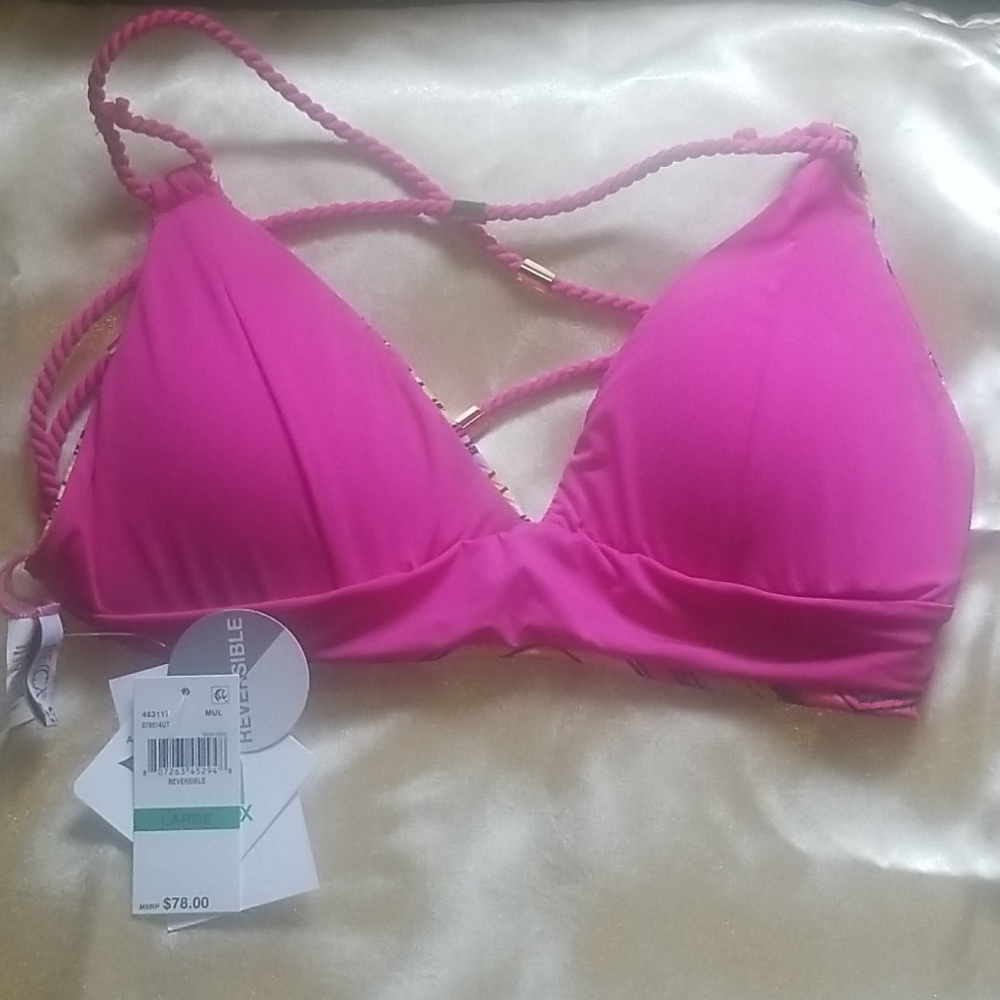 NWOT Becca Reversible Banded Halter Bikini Top - Picture 5 of 7
